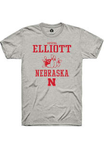 Crystal Elliott Ash Nebraska Cornhuskers NIL Sport Icon Short Sleeve T Shirt