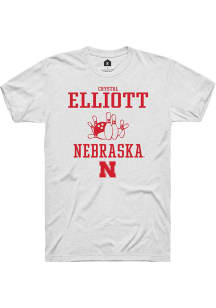 Crystal Elliott White Nebraska Cornhuskers NIL Sport Icon Short Sleeve T Shirt