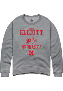 Crystal Elliott Rally Mens Graphite Nebraska Cornhuskers NIL Sport Icon Design Crew Sweatshirt