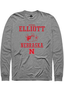 Crystal Elliott Rally Mens Graphite Nebraska Cornhuskers NIL Sport Icon Design Tee