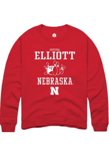 Crystal Elliott Rally Mens Red Nebraska Cornhuskers NIL Sport Icon Design Crew Sweatshirt