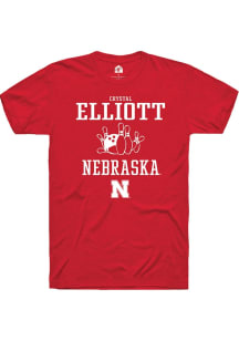 Crystal Elliott Red Nebraska Cornhuskers NIL Sport Icon Short Sleeve T Shirt