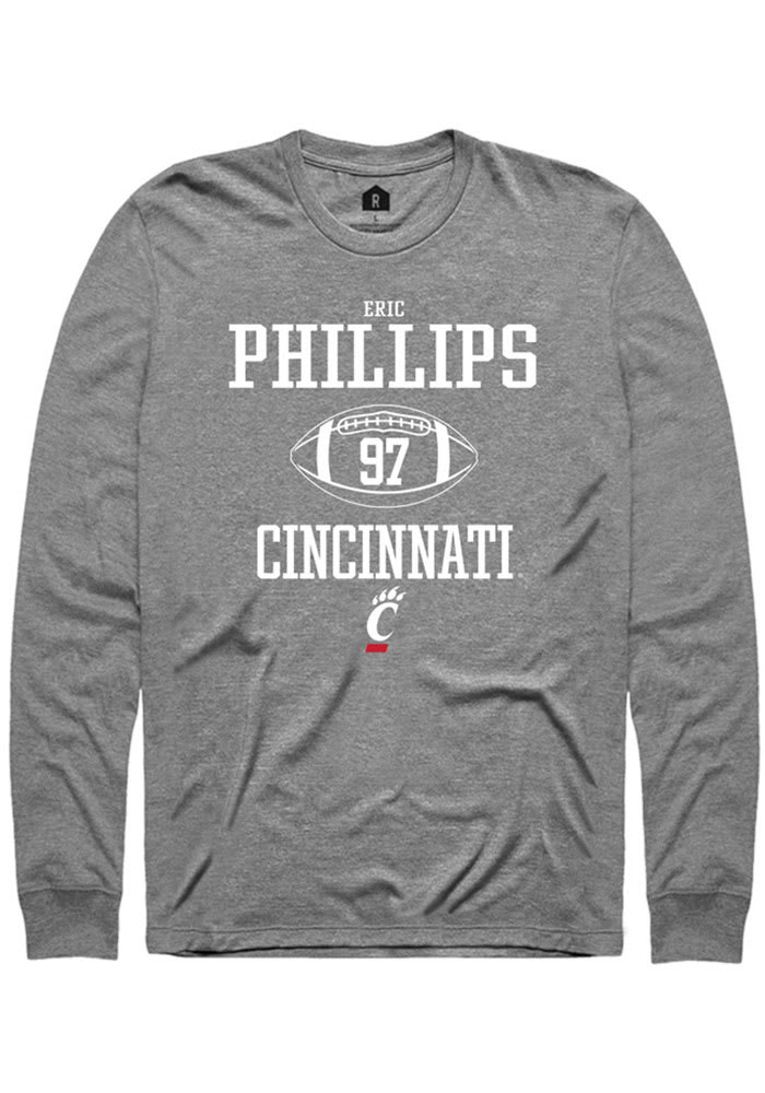 Eric Phillips  Cincinnati Bearcats Graphite Rally NIL Sport Icon Long Sleeve T Shirt