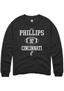 Eric Phillips  Rally Cincinnati Bearcats Mens Black NIL Sport Icon Long Sleeve Crew Sweatshirt