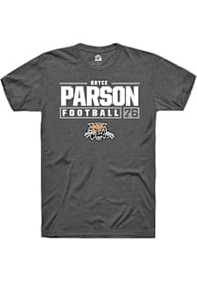 Bryce Parson  Ohio Bobcats Dark Grey Rally NIL Stacked Box Short Sleeve T Shirt