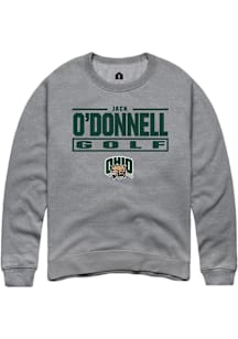 Rally Ohio Bobcats Mens Graphite NIL Stacked Box Long Sleeve Crew Sweatshirt