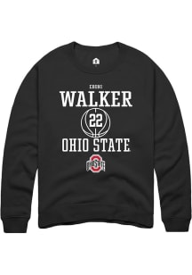 Eboni Walker Rally Mens Black Ohio State Buckeyes NIL Sport Icon Crew Sweatshirt