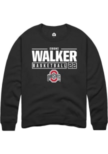 Eboni Walker Rally Mens Black Ohio State Buckeyes NIL Stacked Box Crew Sweatshirt