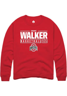 Eboni Walker Rally Mens Red Ohio State Buckeyes NIL Stacked Box Crew Sweatshirt