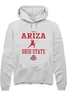 Isaac Ariza Rally Mens White Ohio State Buckeyes NIL Sport Icon Hooded Sweatshirt