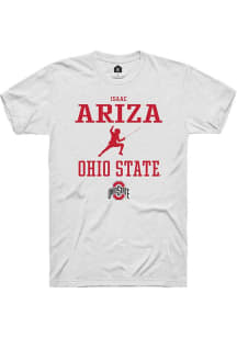 Isaac Ariza White Ohio State Buckeyes NIL Sport Icon Short Sleeve T Shirt