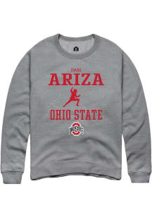 Isaac Ariza Rally Mens Graphite Ohio State Buckeyes NIL Sport Icon Crew Sweatshirt