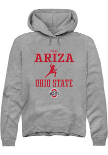 Isaac Ariza Rally Mens Graphite Ohio State Buckeyes NIL Sport Icon Hooded Sweatshirt