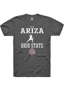 Isaac Ariza Dark Grey Ohio State Buckeyes NIL Sport Icon Short Sleeve T Shirt