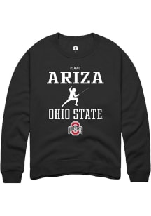 Isaac Ariza Rally Mens Black Ohio State Buckeyes NIL Sport Icon Crew Sweatshirt