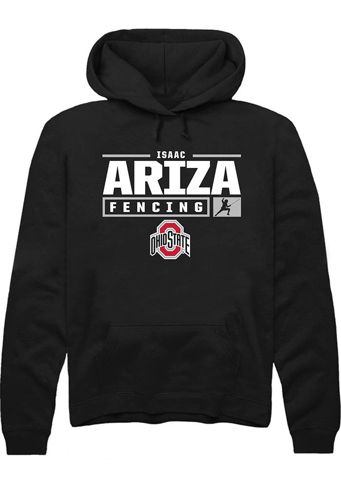 Isaac Ariza Rally Ohio State Buckeyes Mens NIL Stacked Box Long Sleeve Hoodie