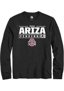 Isaac Ariza Rally Mens Black Ohio State Buckeyes NIL Stacked Box Tee