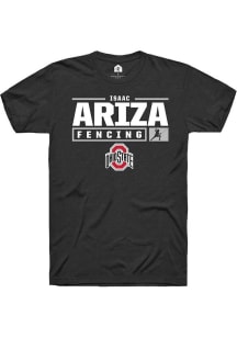 Isaac Ariza Black Ohio State Buckeyes NIL Stacked Box Short Sleeve T Shirt