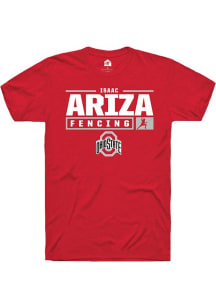 Isaac Ariza Red Ohio State Buckeyes NIL Stacked Box Short Sleeve T Shirt