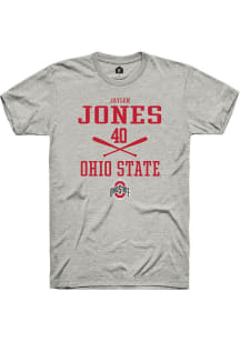 Jaylen Jones Ash Ohio State Buckeyes NIL Sport Icon Short Sleeve T Shirt