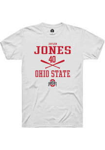 Jaylen Jones White Ohio State Buckeyes NIL Sport Icon Short Sleeve T Shirt