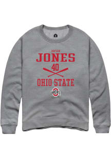 Jaylen Jones Rally Mens Graphite Ohio State Buckeyes NIL Sport Icon Crew Sweatshirt