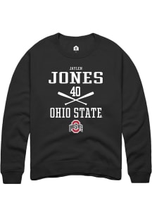 Jaylen Jones Rally Mens Black Ohio State Buckeyes NIL Sport Icon Crew Sweatshirt
