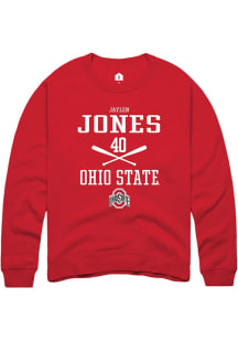Jaylen Jones Rally Mens Red Ohio State Buckeyes NIL Sport Icon Crew Sweatshirt
