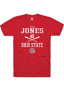 Jaylen Jones Red Ohio State Buckeyes NIL Sport Icon Short Sleeve T Shirt