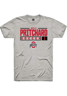 Molly Pritchard Ash Ohio State Buckeyes NIL Stacked Box Short Sleeve T Shirt