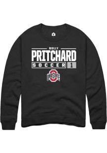 Molly Pritchard Rally Mens Black Ohio State Buckeyes NIL Stacked Box Crew Sweatshirt