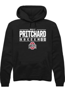 Molly Pritchard Rally Mens Black Ohio State Buckeyes NIL Stacked Box Hooded Sweatshirt