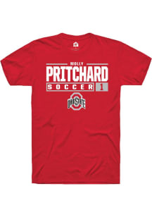Molly Pritchard Red Ohio State Buckeyes NIL Stacked Box Short Sleeve T Shirt