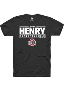 Seini Henry Black Ohio State Buckeyes NIL Stacked Box Short Sleeve T Shirt