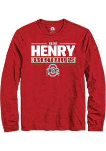 Seini Henry Rally Mens Red Ohio State Buckeyes NIL Stacked Box Tee