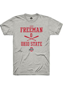 Zach Freeman Ash Ohio State Buckeyes NIL Sport Icon Short Sleeve T Shirt