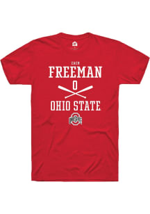 Zach Freeman Red Ohio State Buckeyes NIL Sport Icon Short Sleeve T Shirt