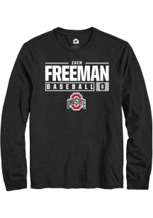 Zach Freeman Rally Mens Black Ohio State Buckeyes NIL Stacked Box Tee