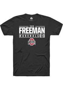 Zach Freeman Black Ohio State Buckeyes NIL Stacked Box Short Sleeve T Shirt