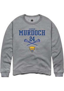 Addison Murdoch  Rally Pitt Panthers Mens Graphite NIL Sport Icon Long Sleeve Crew Sweatshirt