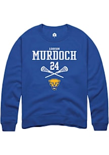 Addison Murdoch  Rally Pitt Panthers Mens Blue NIL Sport Icon Long Sleeve Crew Sweatshirt