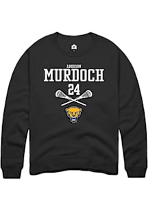 Addison Murdoch  Rally Pitt Panthers Mens Black NIL Sport Icon Long Sleeve Crew Sweatshirt