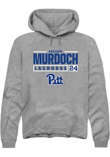 Addison Murdoch  Rally Pitt Panthers Mens Graphite NIL Stacked Box Long Sleeve Hoodie