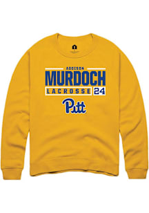 Addison Murdoch  Rally Pitt Panthers Mens Gold NIL Stacked Box Long Sleeve Crew Sweatshirt