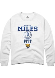 Brooklynn Miles Rally Mens White Pitt Panthers NIL Sport Icon Crew Sweatshirt