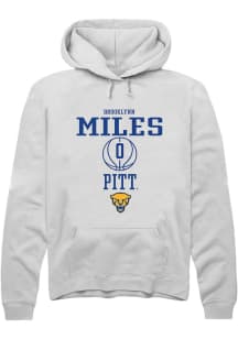 Brooklynn Miles Rally Mens White Pitt Panthers NIL Sport Icon Hooded Sweatshirt