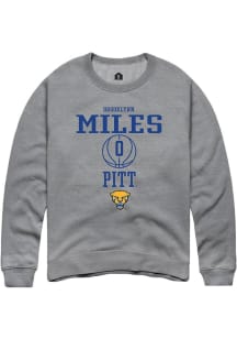 Brooklynn Miles Rally Mens Graphite Pitt Panthers NIL Sport Icon Crew Sweatshirt