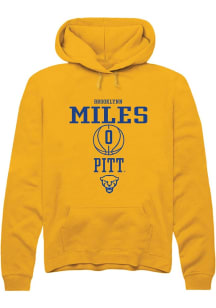 Brooklynn Miles Rally Mens Gold Pitt Panthers NIL Sport Icon Hooded Sweatshirt