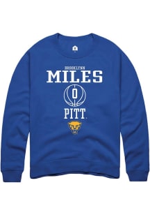 Brooklynn Miles Rally Mens Blue Pitt Panthers NIL Sport Icon Crew Sweatshirt