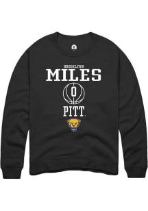 Brooklynn Miles Rally Mens Black Pitt Panthers NIL Sport Icon Crew Sweatshirt